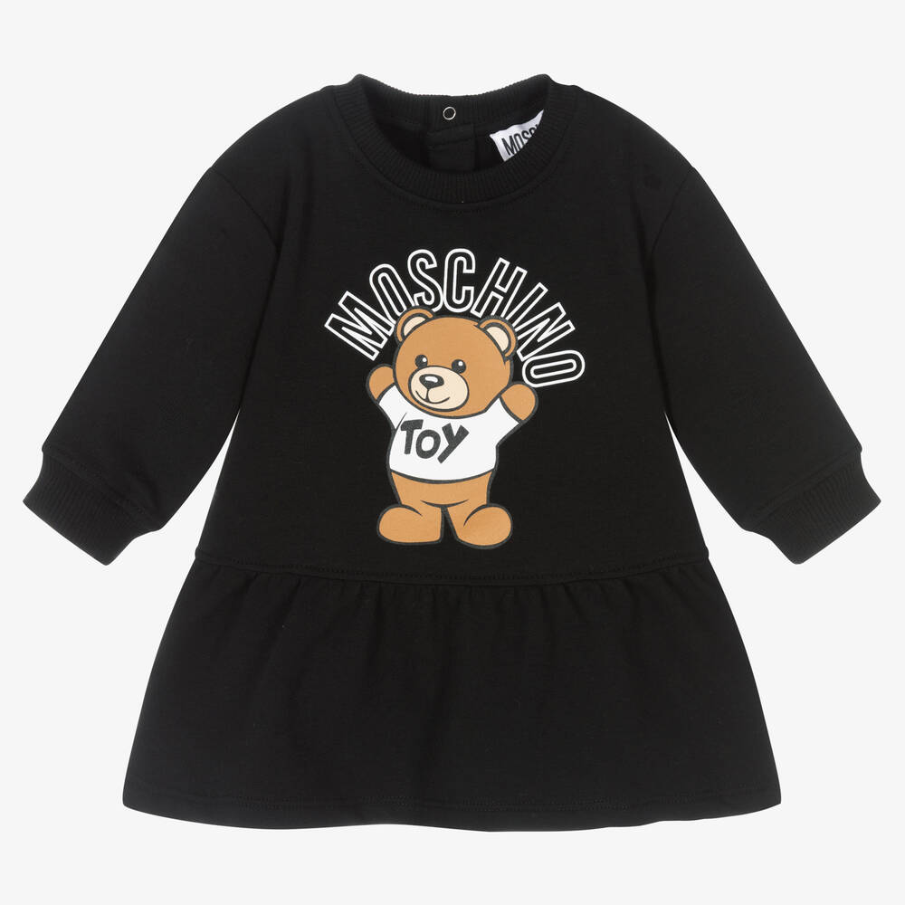 Moschino Baby - Black Teddy Bear Logo Dress | Childrensalon