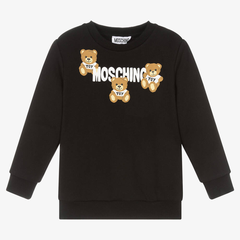 Moschino Kid-Teen - Black Teddy Bear Logo Sweatshirt | Childrensalon