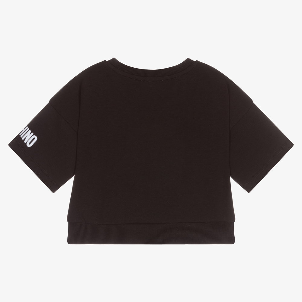 Moschino Kid-Teen - Black Teddy Bear Logo T-Shirt