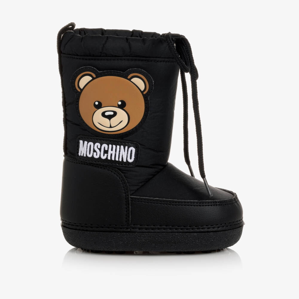 Moschino Kid-Teen-Black Teddy Bear Snow Boots | Childrensalon Outlet