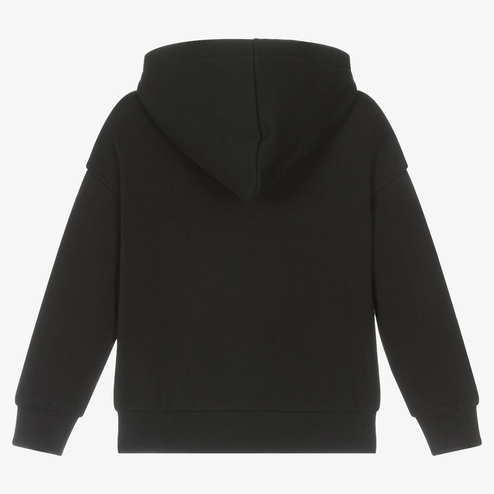 Moschino Kid Teen Black Teddy Bear Zip Up Hoodie