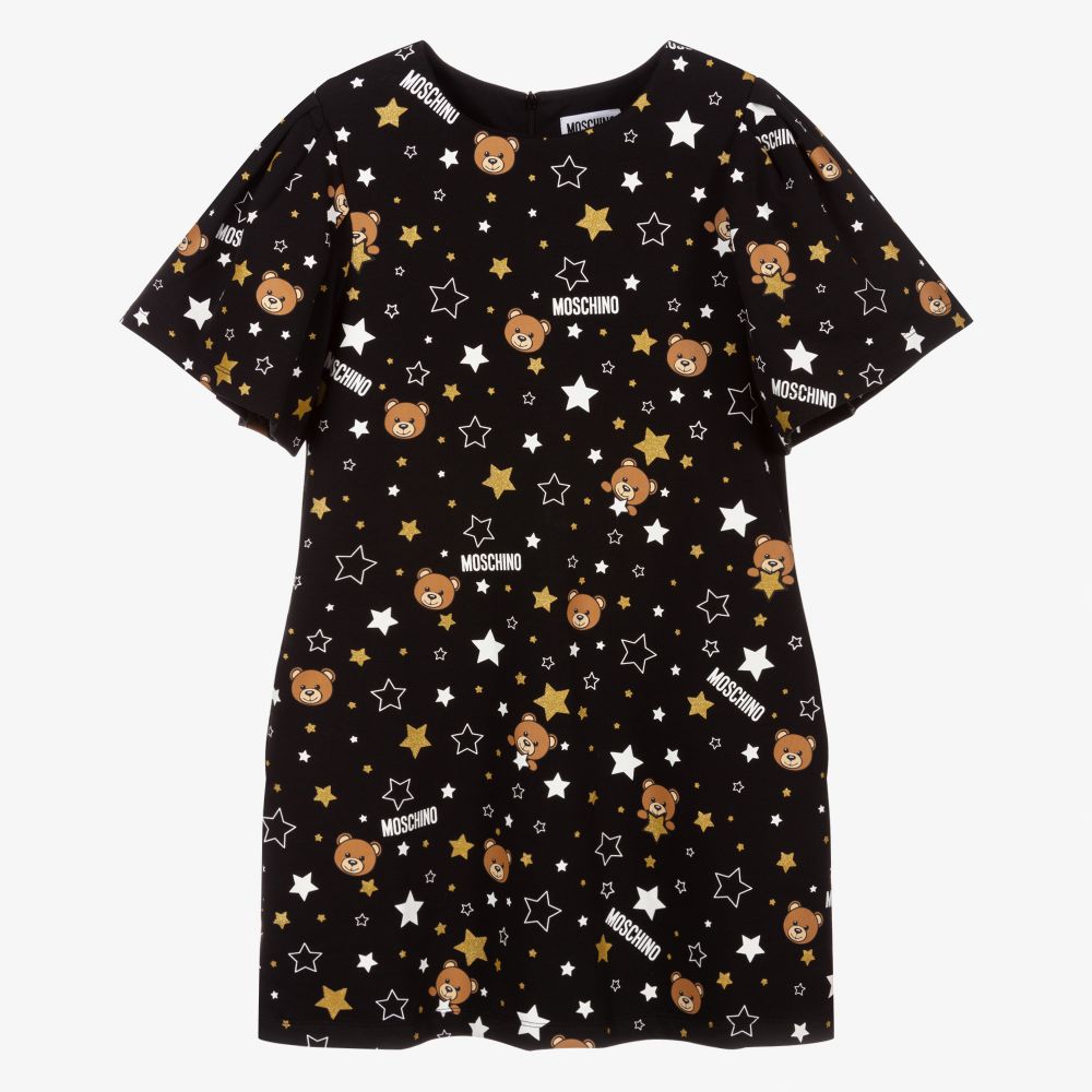 Moschino Kid-Teen - Black Teddy Stars Dress | Childrensalon