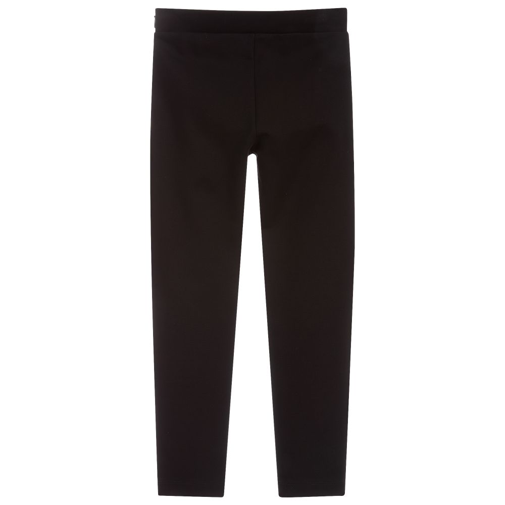 Moschino Kid-Teen-Black Viscose Jersey Leggings | Childrensalon Outlet