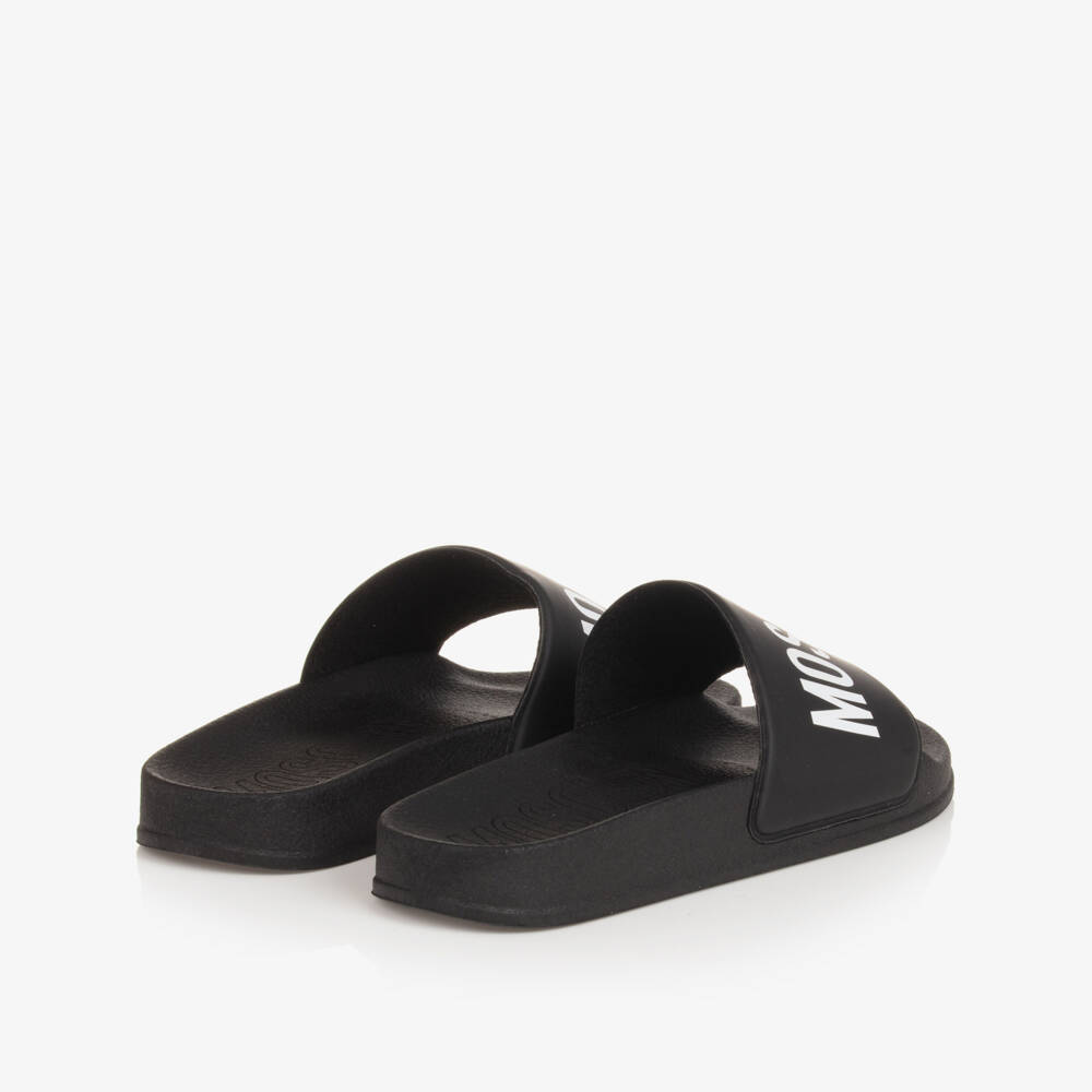 Moschino-Black & White Moschino Logo Sliders | Childrensalon Outlet