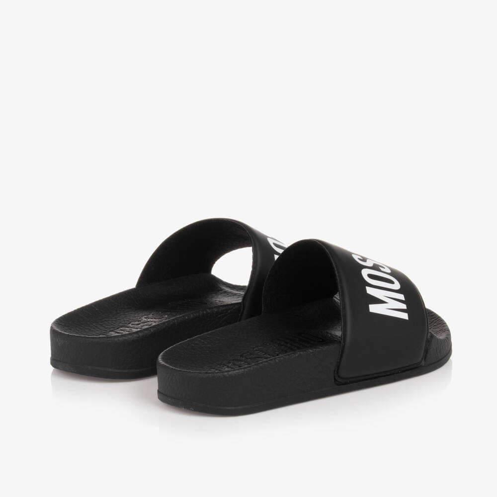Moschino Kid-Teen-Black & White Sliders | Childrensalon Outlet