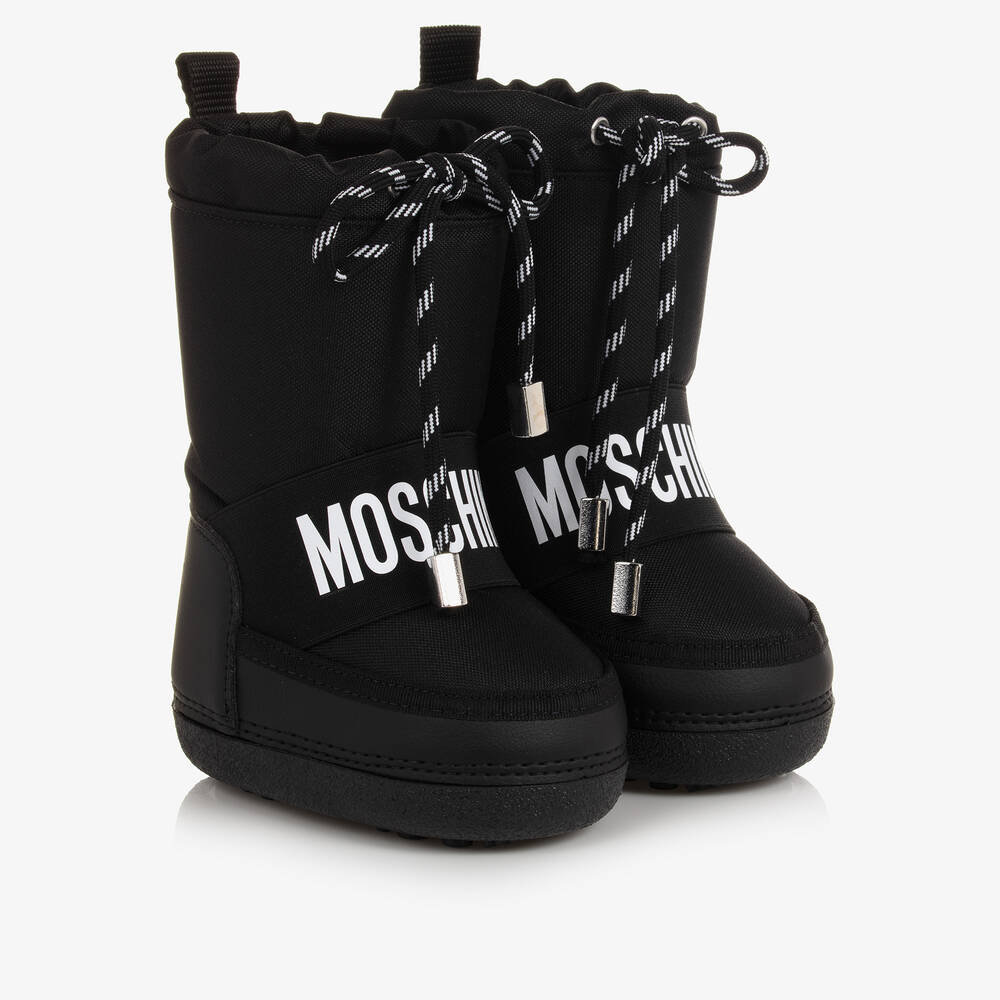 Moschino Kid-Teen-Black & White Snow Boots | Childrensalon Outlet