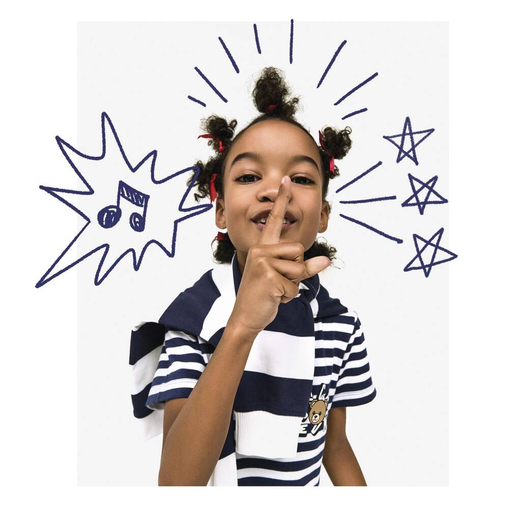 Moschino-Blue And White Stripe Dress | Childrensalon Outlet
