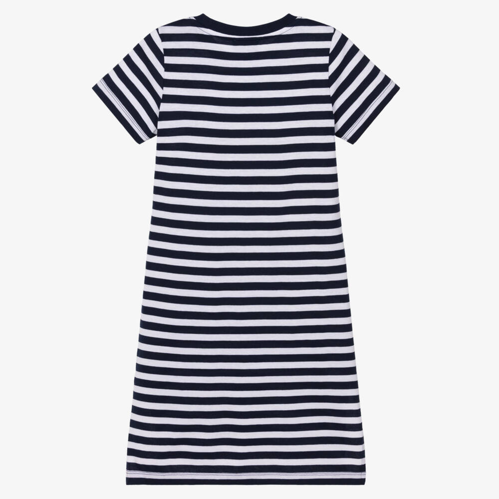 Moschino-Blue And White Stripe Dress | Childrensalon Outlet