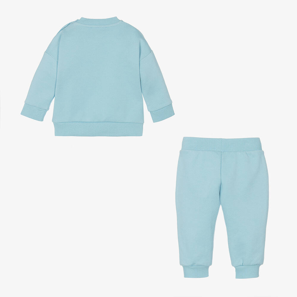 Moschino Baby-Blue Cotton Cactus Teddy Bear Tracksuit | Childrensalon Outlet