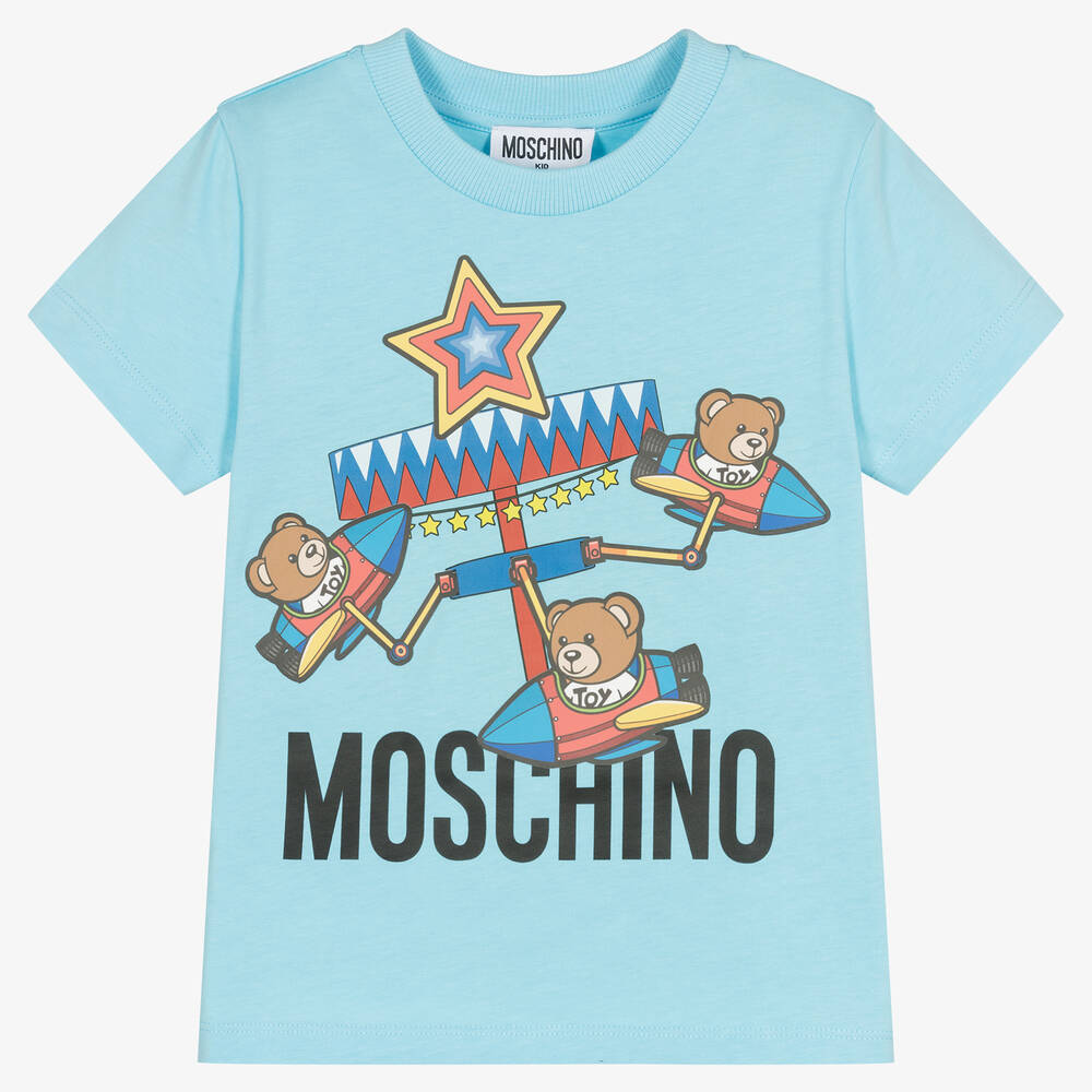 Moschino Kid-Teen - T-Shirt mit Kirmes-Teddy-Print blau | Childrensalon