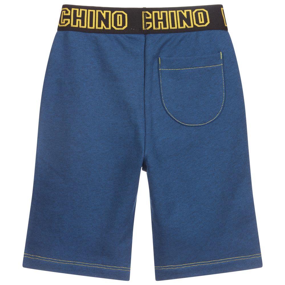 Moschino Кид-Тин-Blue Cotton Jersey Shorts  | Childrensalon Outlet