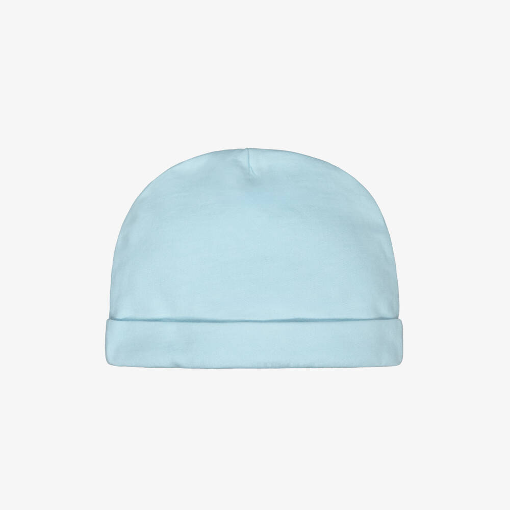 Moschino-Blue Cotton Jersey Teddy Bear Baby Hat | Childrensalon Outlet