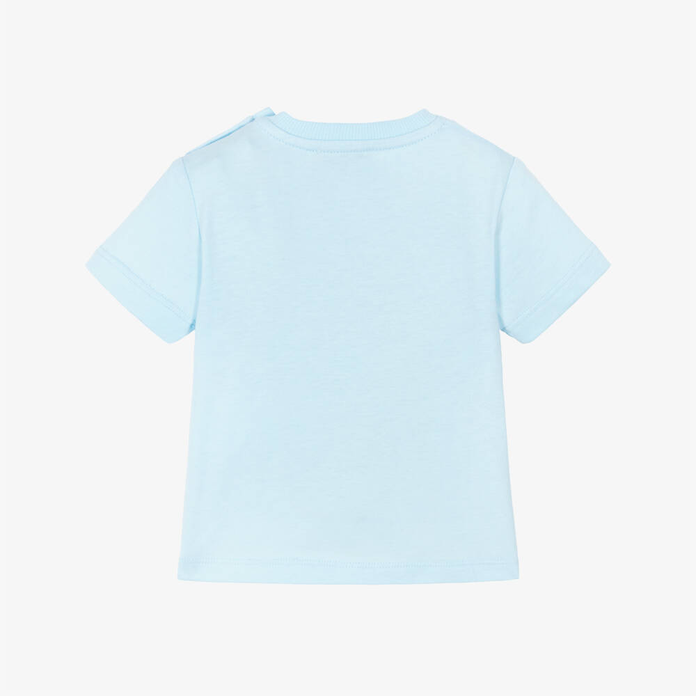 Moschino-Blue Cotton Jersey Teddy Bear T-Shirt | Childrensalon Outlet