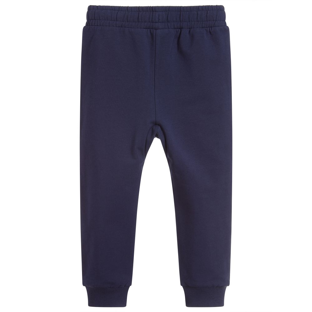 Moschino Kid-Teen-Blue Cotton Logo Joggers | Childrensalon Outlet