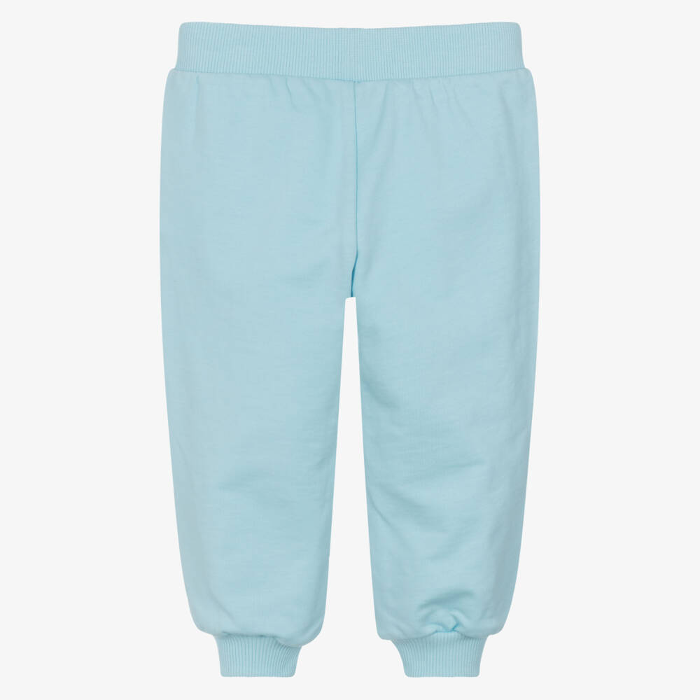 Moschino-Blue Cotton Logo Joggers | Childrensalon Outlet