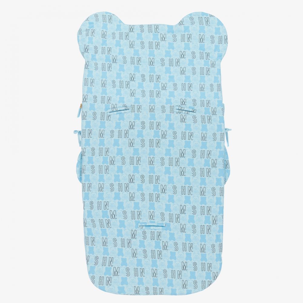 Moschino Baby-Blue Cotton Logo Nest (55cm) | Childrensalon Outlet