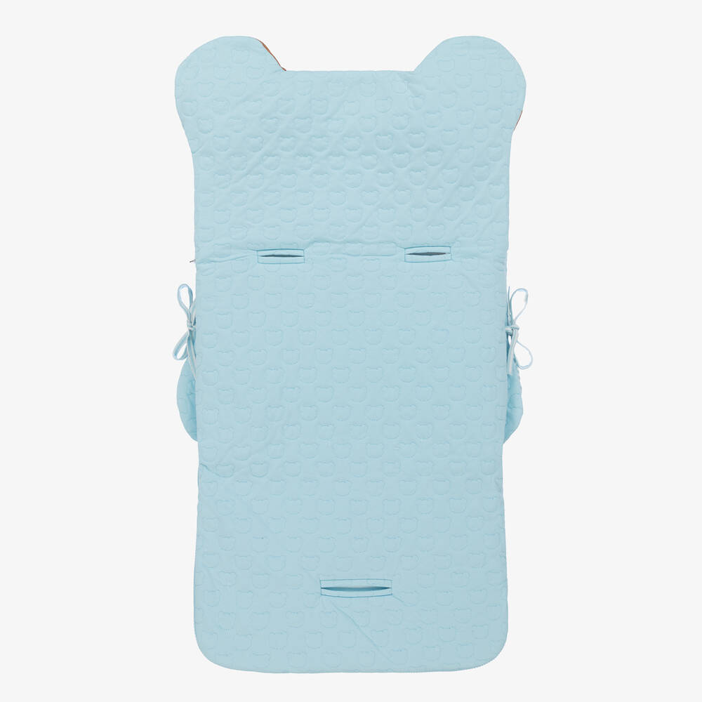 Moschino Baby - Blue Cotton Logo Nest (77cm) | Childrensalon