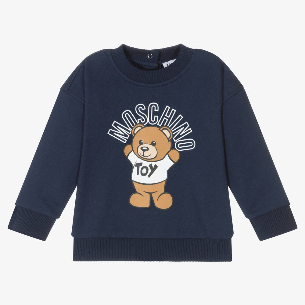 Moschino Baby - Blue Cotton Logo Sweatshirt | Childrensalon