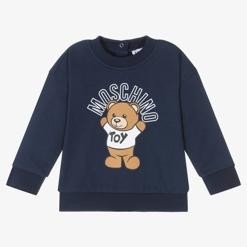 Moschino Baby - Sweat bleu en coton | Childrensalon