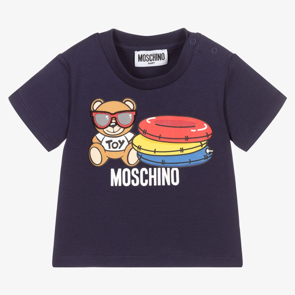 Moschino Baby - Синяя хлопковая футболка | Childrensalon