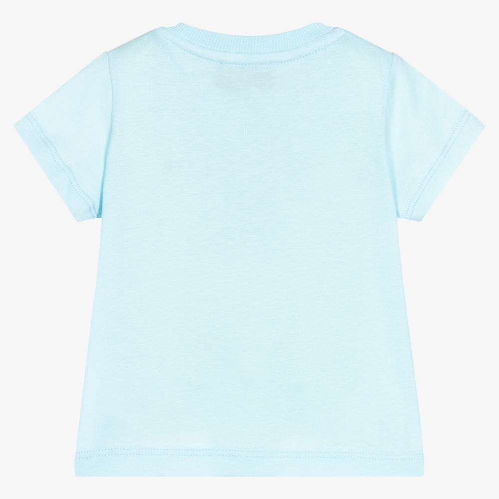 Moschino Baby-Blue Cotton Rainbow T-Shirt | Childrensalon Outlet