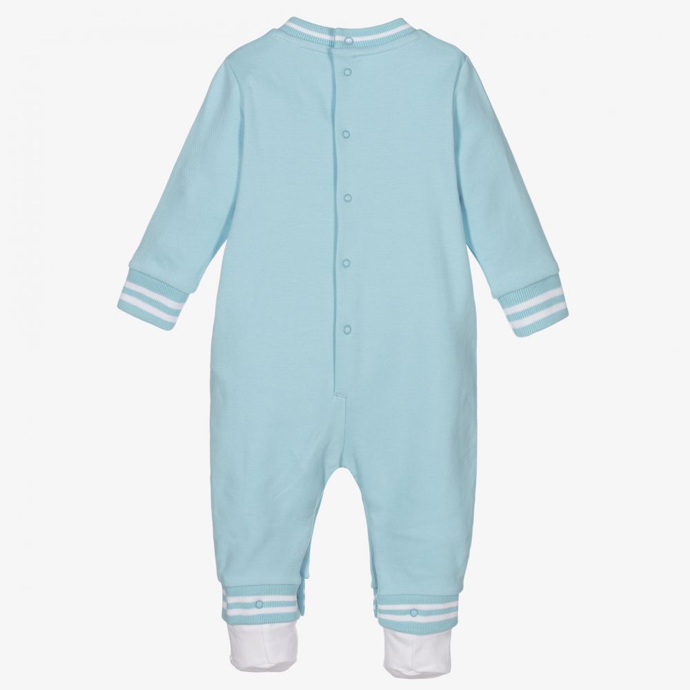 Moschino Малыши-Голубой хлопковый комбинезон с медвежонком для малышей | Childrensalon Outlet