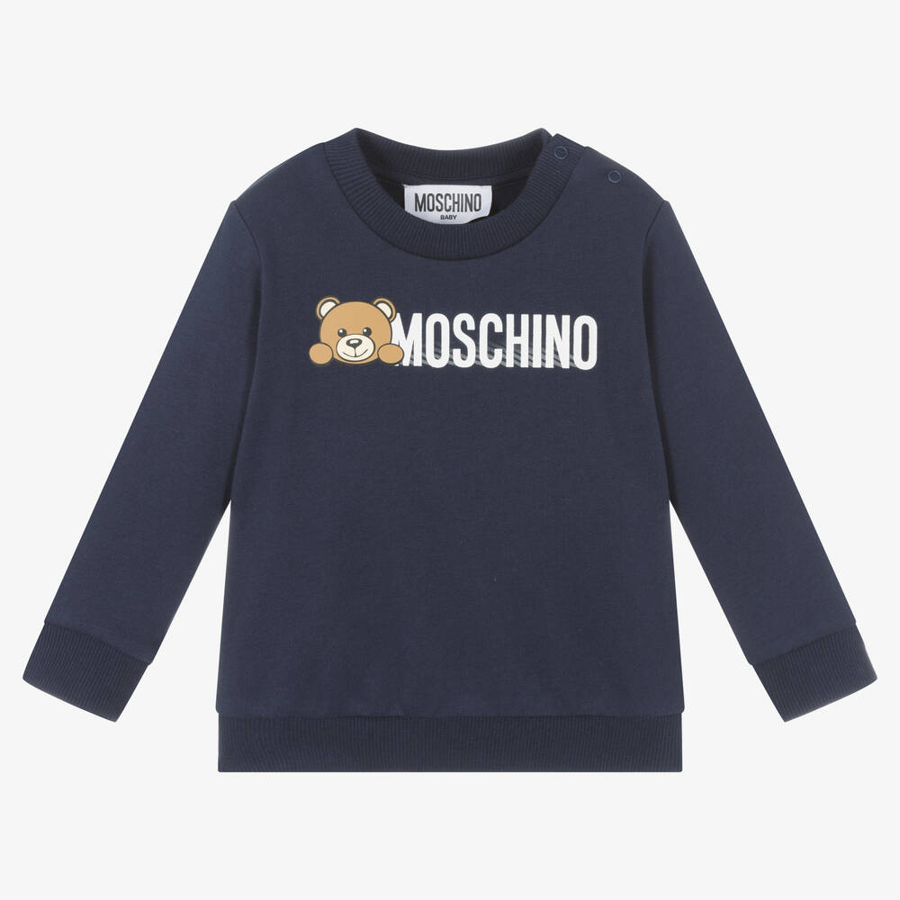 Moschino Baby - Blaues Baumwoll-Teddybär-Sweatshirt | Childrensalon
