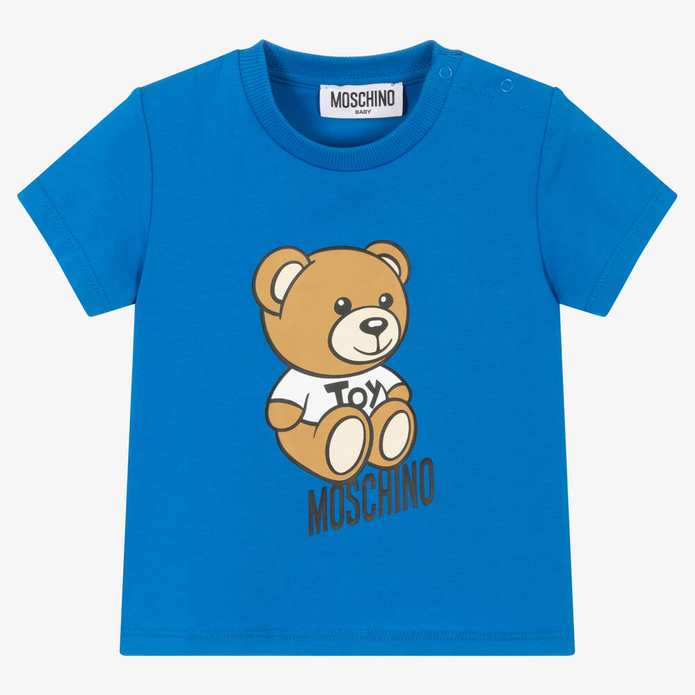 Moschino Baby - تيشيرت قطن جيرسي لون أزرق للأطفال | Childrensalon