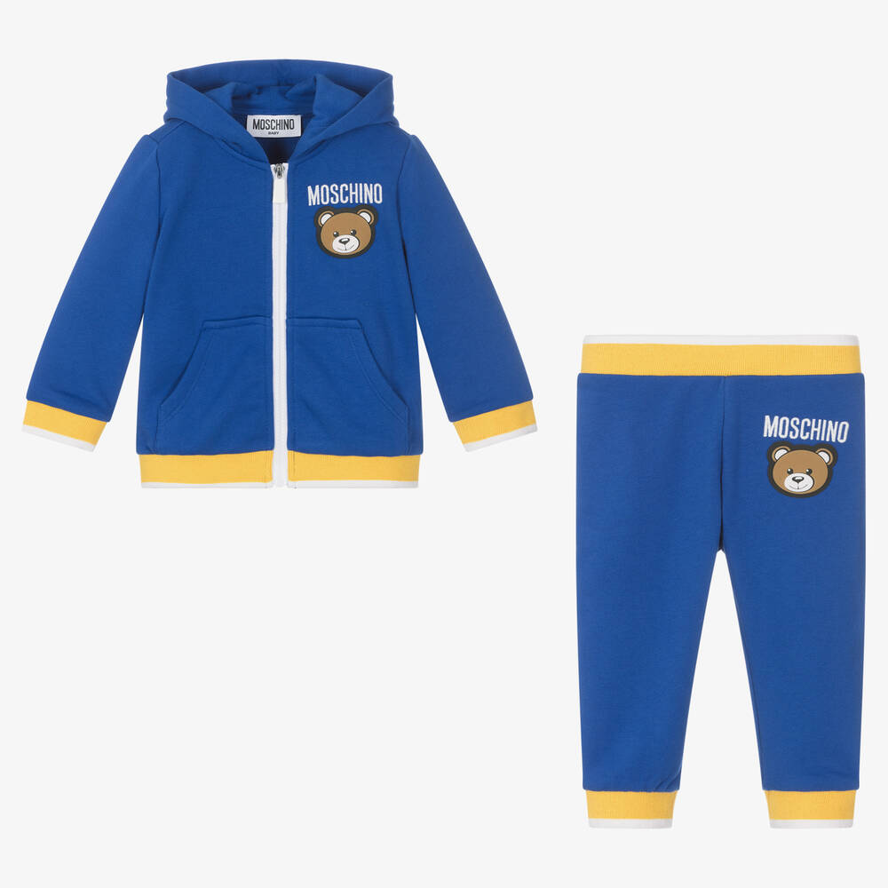 Moschino Малыши-Синий спортивный костюм Teddy Bear из хлопка | Childrensalon Outlet