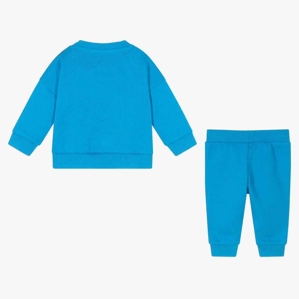 Moschino Baby Blue Cotton Teddy Bear Tracksuit Childrensalon Outlet