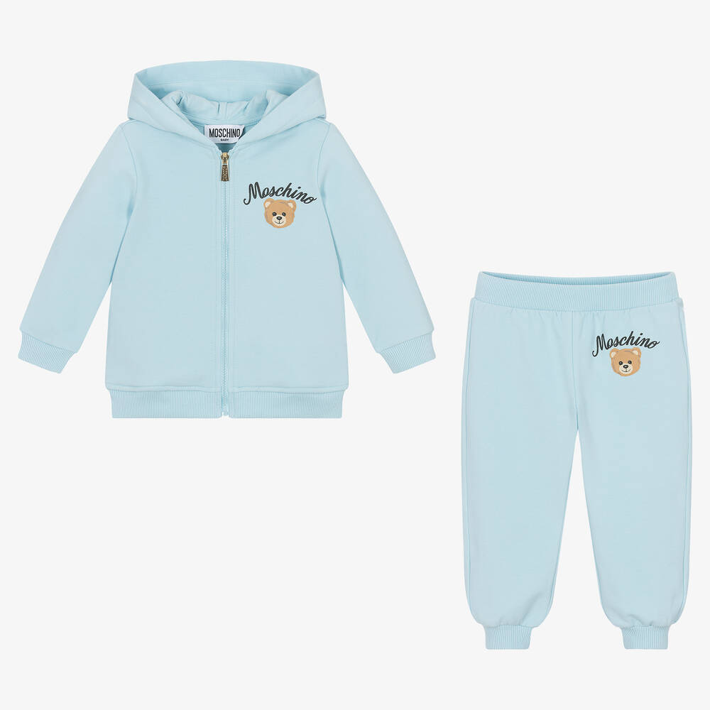 Baby blue shop moschino tracksuit