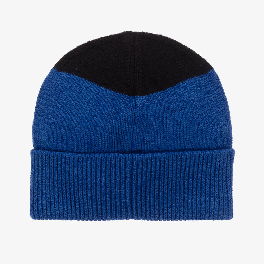Moschino Kid-Teen-Blue Cotton & Wool Beanie Hat | Childrensalon Outlet