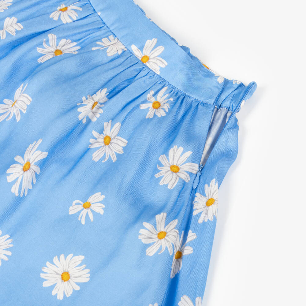 Moschino-تنورة زهرة الأقحوان الزرقاء للبنات | Childrensalon Outlet