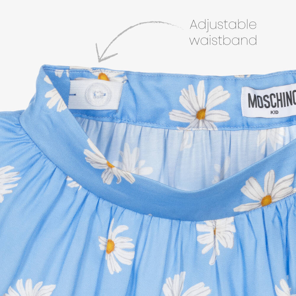Moschino-تنورة زهرة الأقحوان الزرقاء للبنات | Childrensalon Outlet