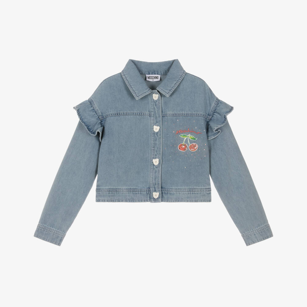 Moschino-Blue Denim Jacket | Childrensalon Outlet