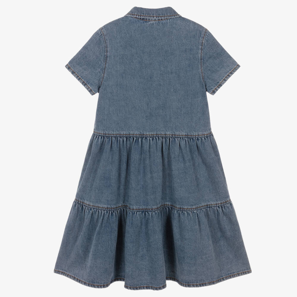 Moschino-Blue Denim Logo Dress | Childrensalon Outlet