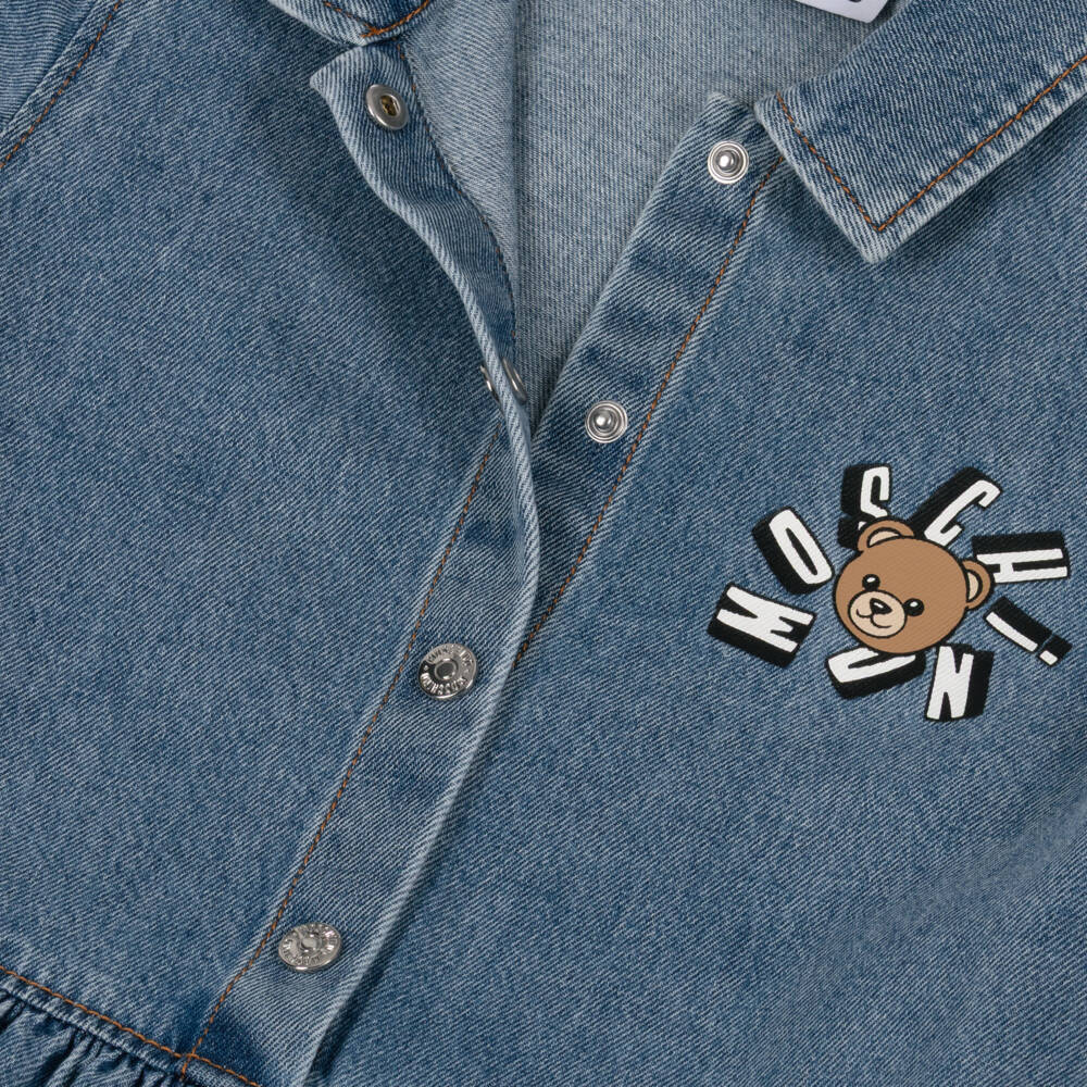 Moschino-Blue Denim Logo Dress | Childrensalon Outlet