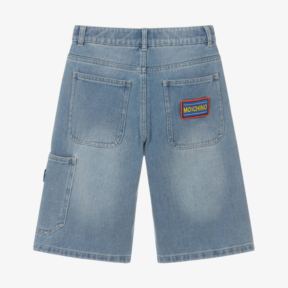 Moschino-Blue Denim Shorts | Childrensalon Outlet