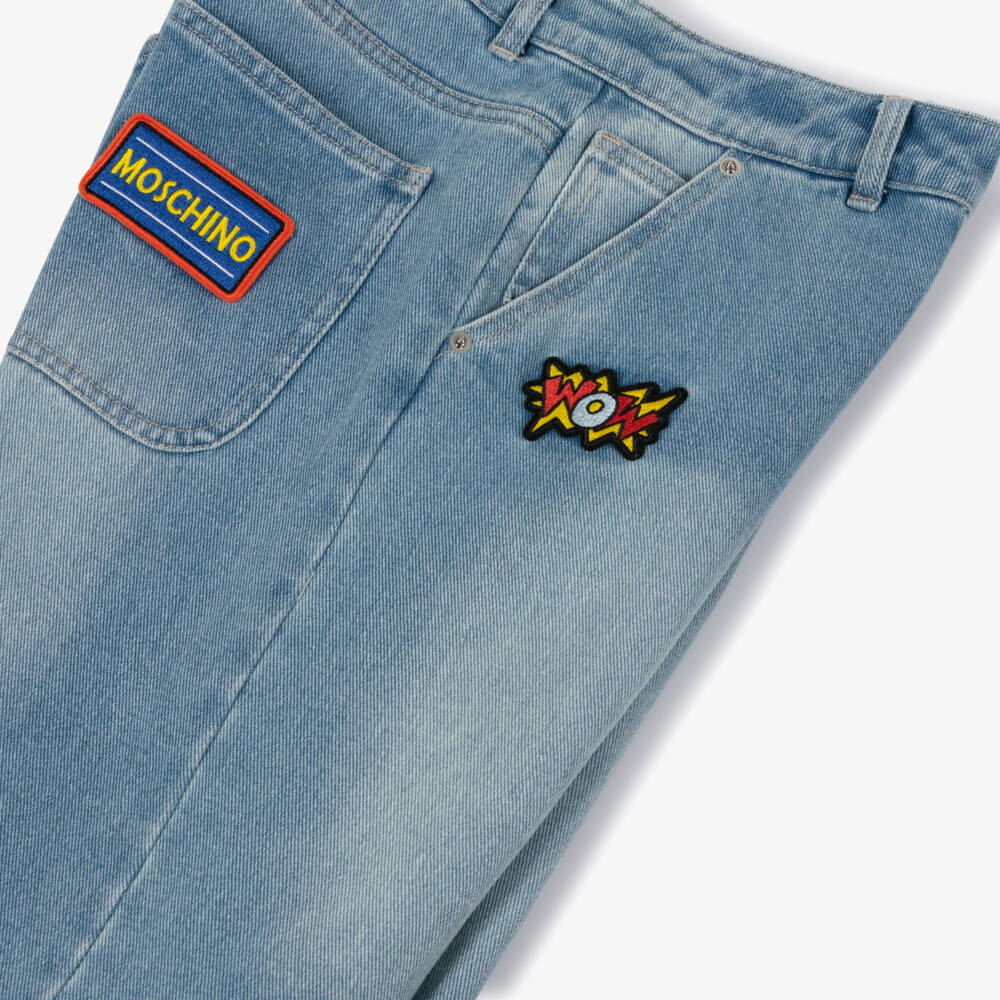Moschino-Blue Denim Shorts | Childrensalon Outlet