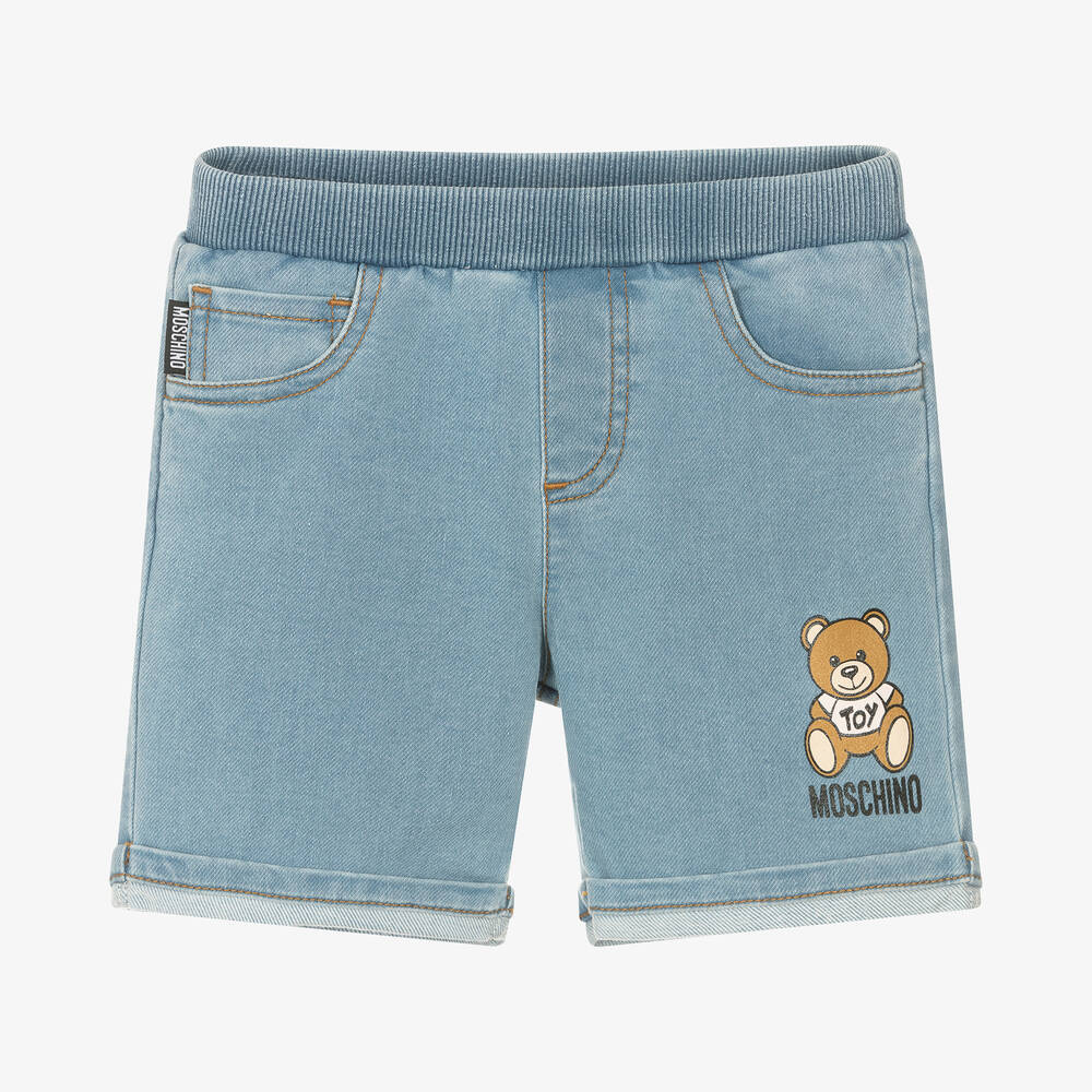 Moschino Baby - Blue Denim Teddy Bear Shorts | Childrensalon