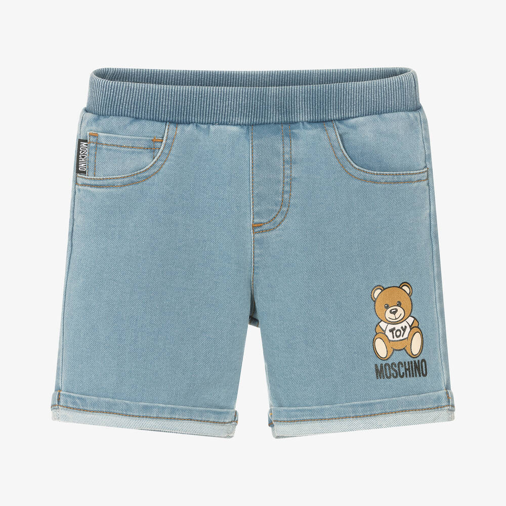 Moschino Baby - Blaue Jeans-Shorts mit Teddybär | Childrensalon