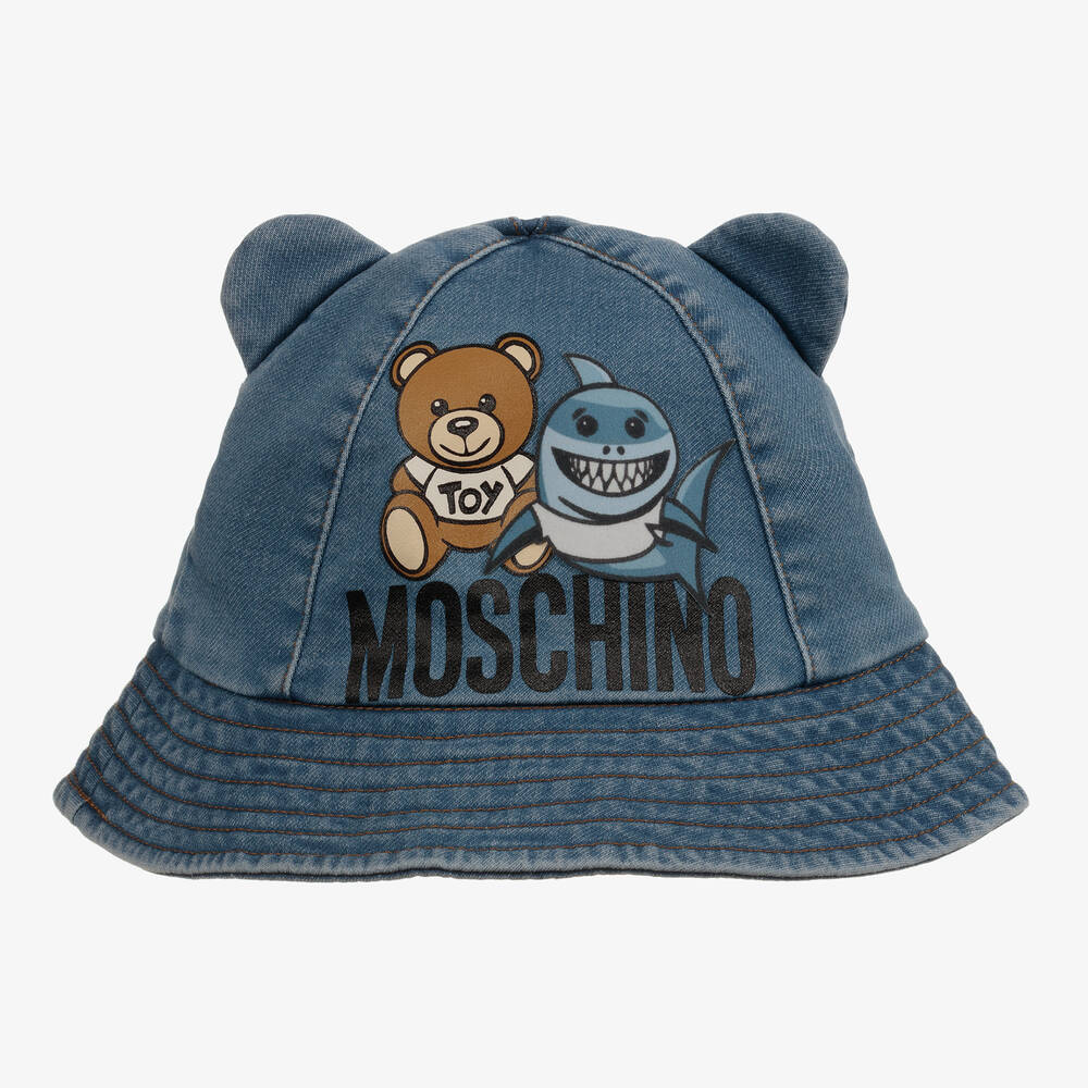 Moschino Baby - Blue Denim Teddy Bear Sun Hat | Childrensalon