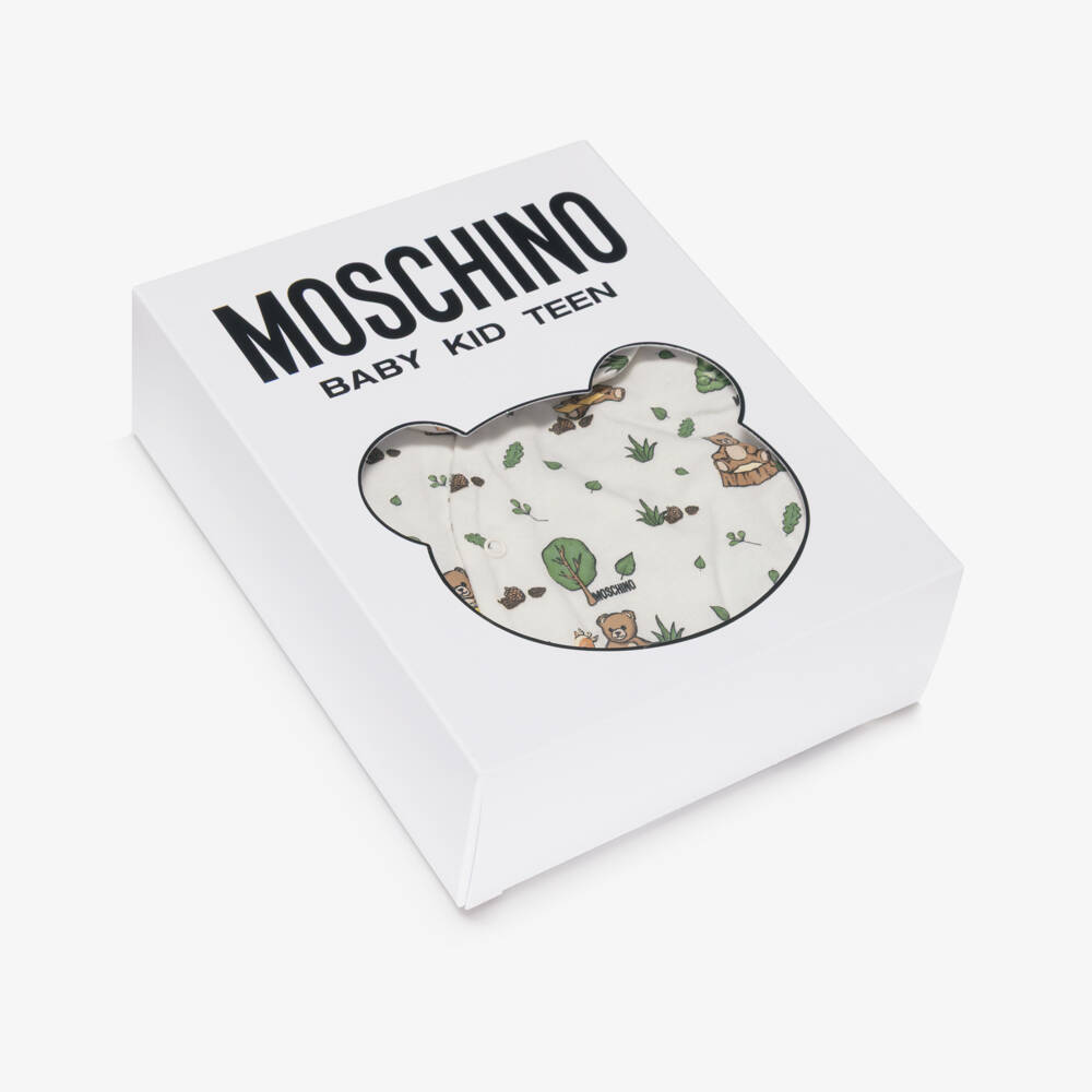 Moschino-طقم بيجامات قطنية زرقاء عاجية للرضع | Childrensalon Outlet