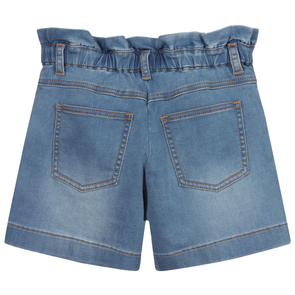 Moschino Kid-Teen-شورت قطن جيرسي لون أزرق للبنات | Childrensalon Outlet