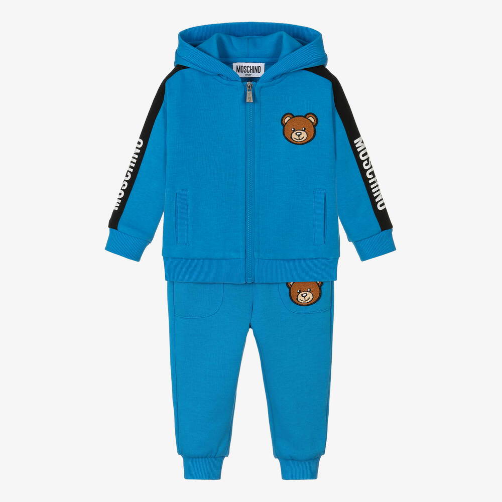 Moschino Baby - Blue Logo Baby Tracksuit | Childrensalon