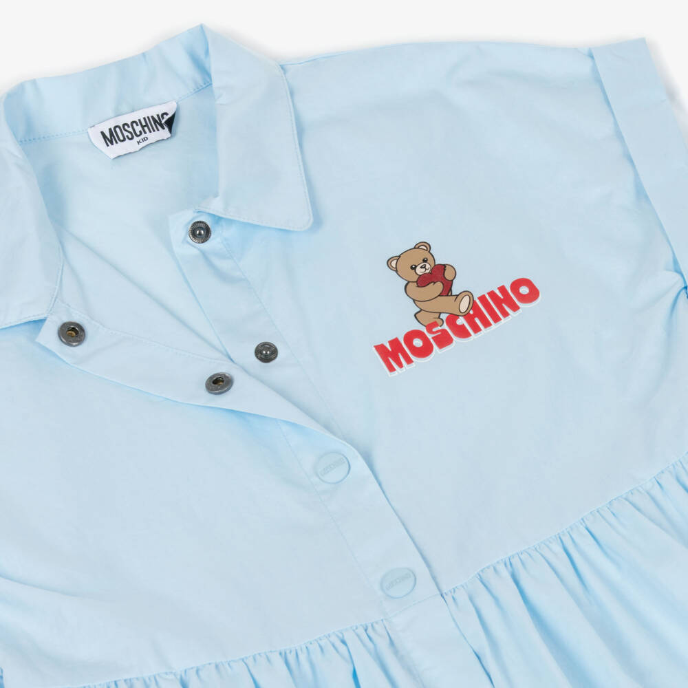 Moschino-Blue Logo Shirt Dress | Childrensalon Outlet