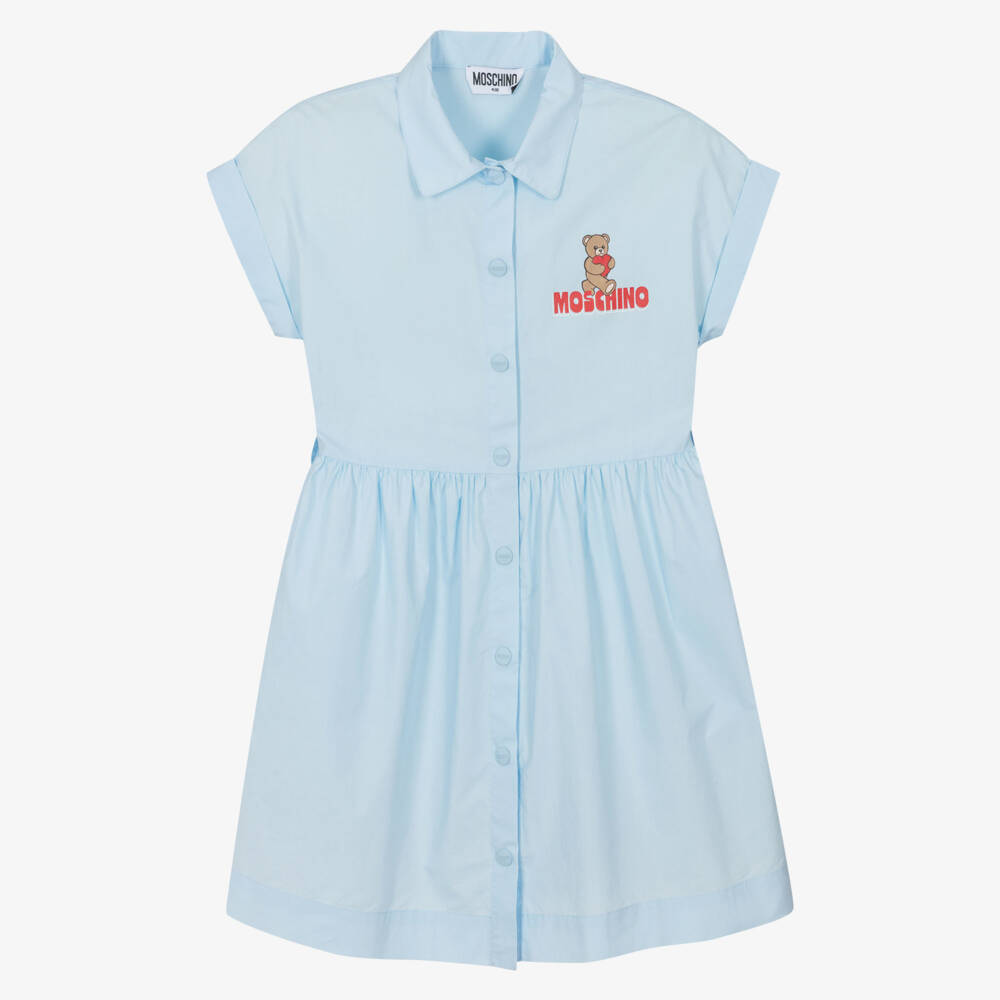 Moschino-Blue Logo Shirt Dress | Childrensalon Outlet