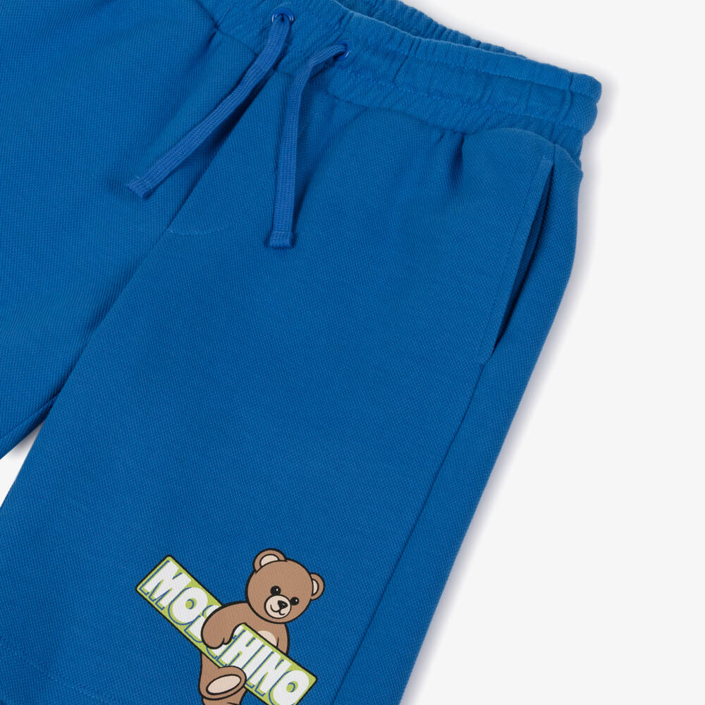 Moschino-Blue Piquet Shorts | Childrensalon Outlet