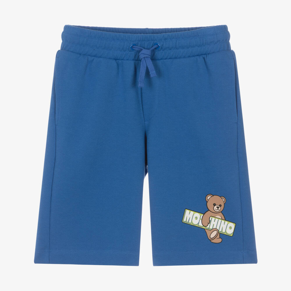 Moschino-Blue Piquet Shorts | Childrensalon Outlet