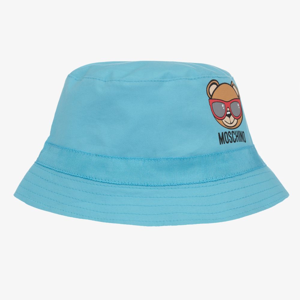 Moschino Baby - Голубая шапка-ведро с медвежонком | Childrensalon